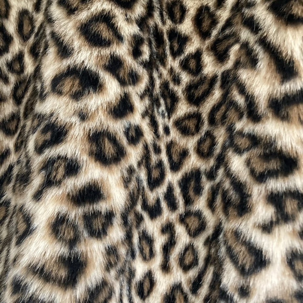 Vintage Faux Fur Animal Print Short Length Coat UK Size 16 - Picture 9 of 15